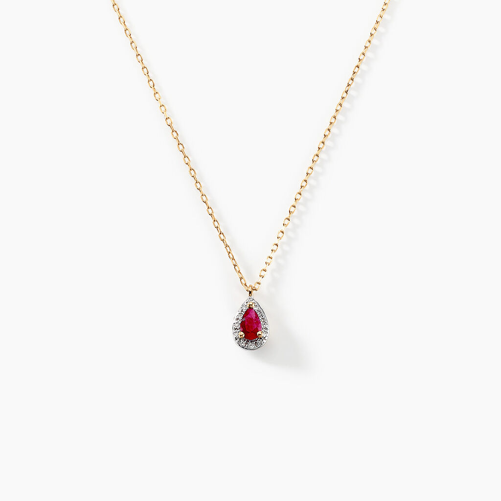 Collier Juliettina Or Jaune Rubis Diamant - Colliers Femme | Histoire d&rsquo;Or