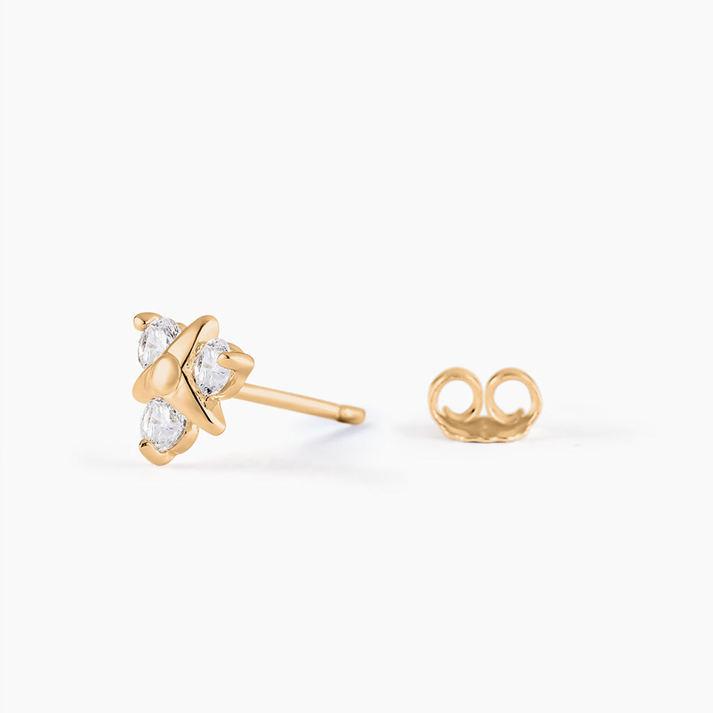 Boucles D'oreilles Puces Plaqué Or Jacinth Oxyde De Zirconium - Boucles d'oreilles fantaisie Femme | Histoire d’Or