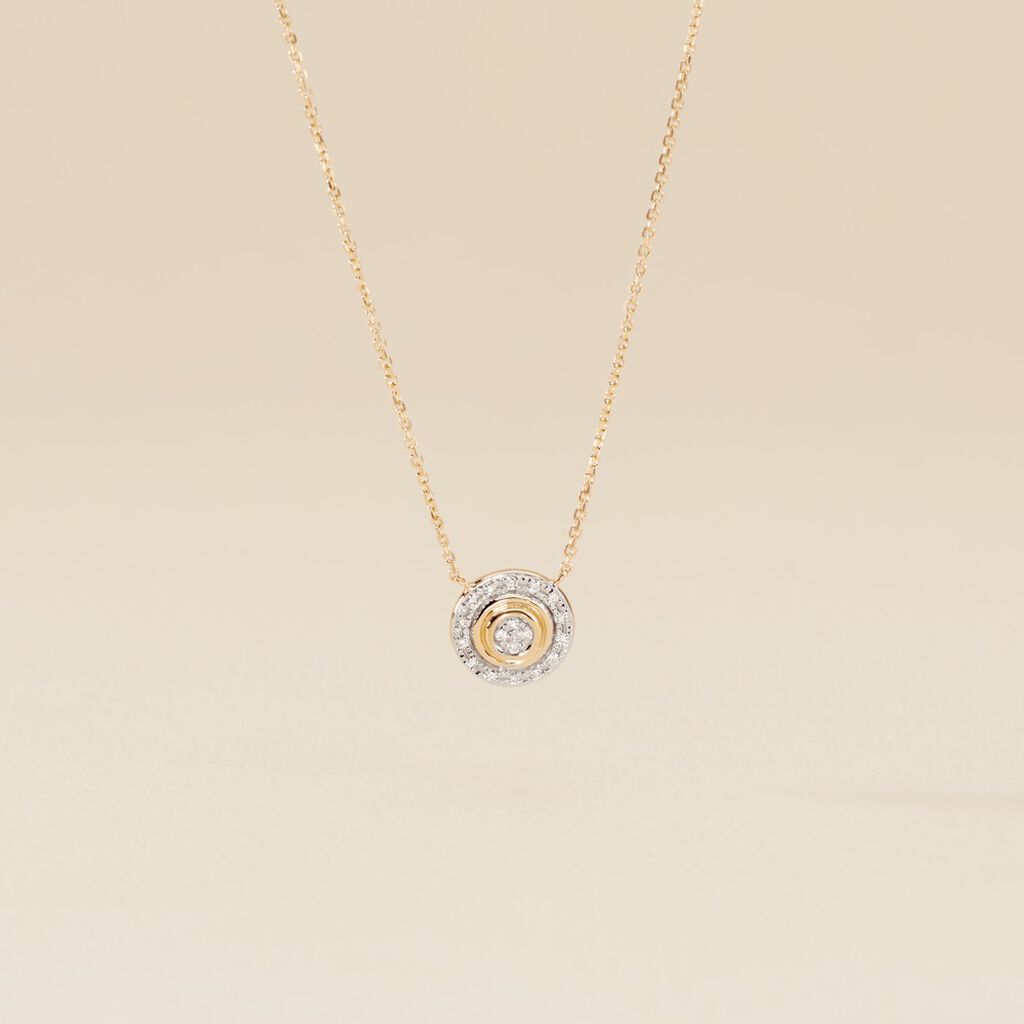 Collier Rosangela Or Bicolore Diamant Blanc - Colliers Femme | Histoire d&rsquo;Or