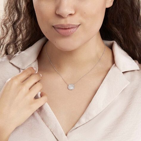Collier Argent Blanc Nawala Nacre Oxyde De Zirconium - Ras de cou Femme | Histoire d’Or
