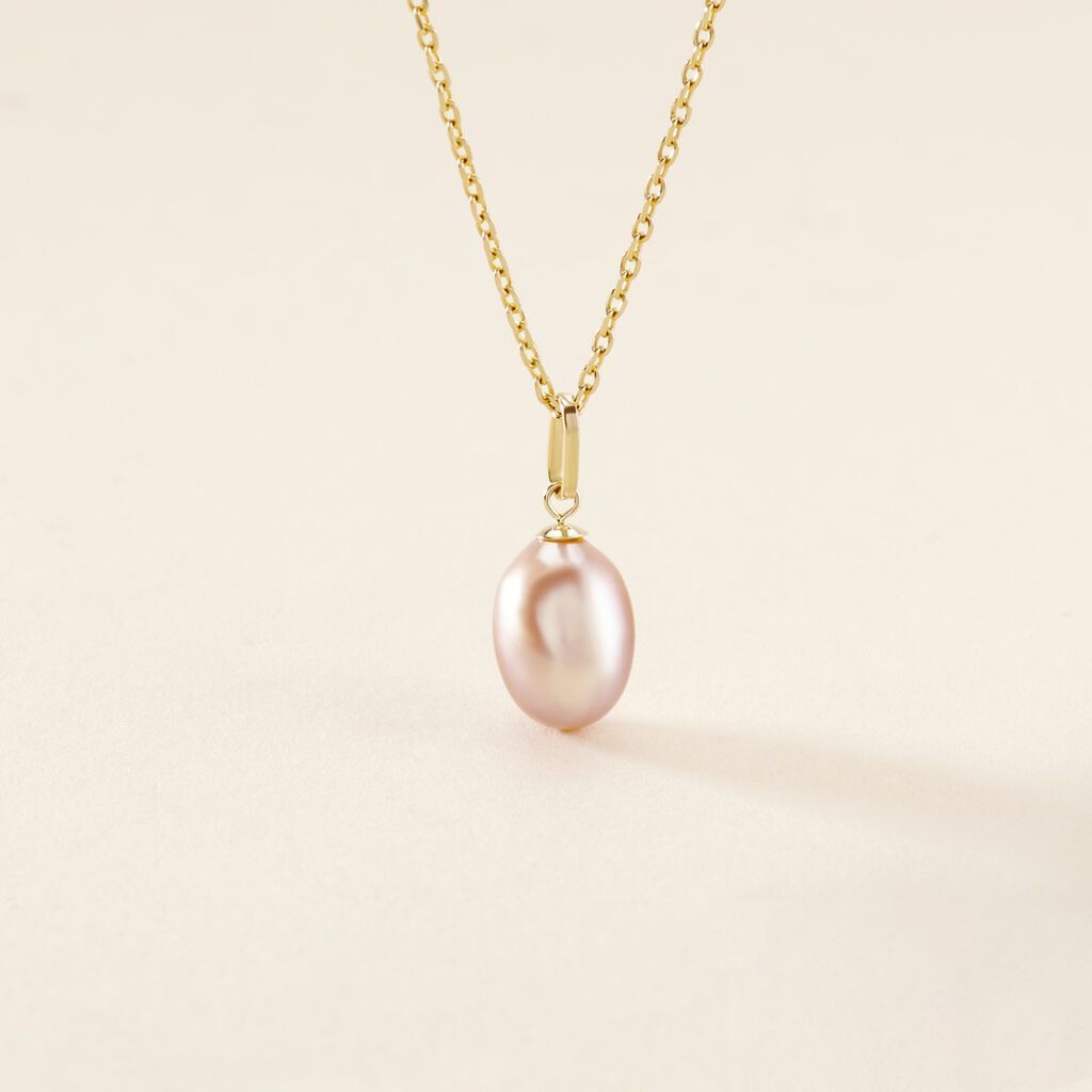 Pendentif Rose Or Jaune Perle De Culture - Pendentifs Femme | Histoire d’Or