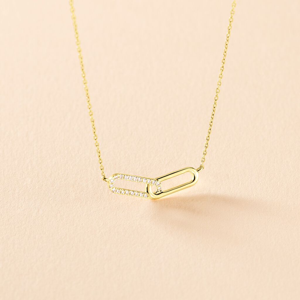 Collier Graphic Lines Or Jaune Oxyde De Zirconium - Colliers Femme | Histoire d’Or