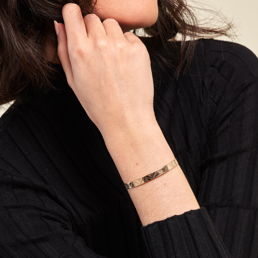 Bracelet Jonc Miela Plaque Or Jaune - Bracelets joncs Femme | Histoire d’Or