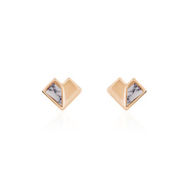Boucles D'oreilles Puces Rossana Argent Rose Pierre De Synthese - Boucles d'oreilles fantaisie Femme | Histoire d’Or