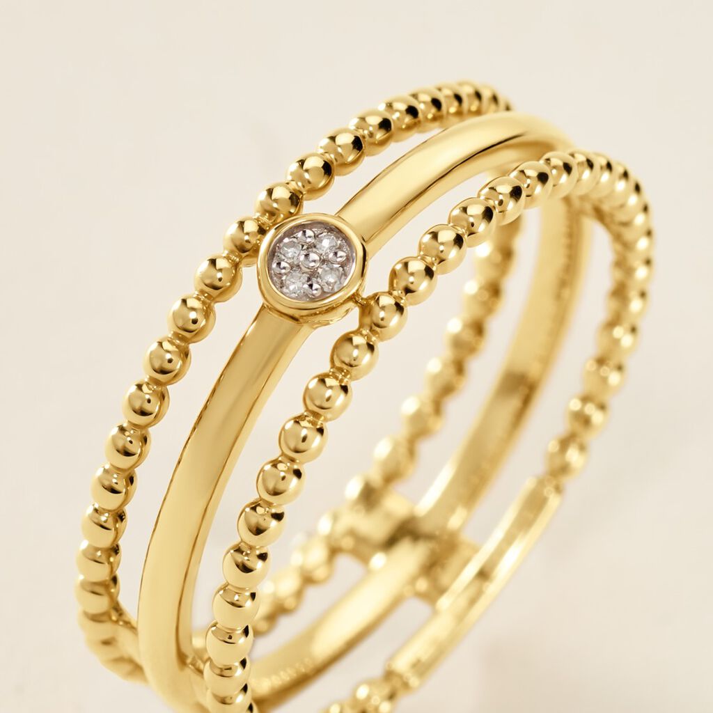 Bague Lazzaro Or Jaune Diamant - Bagues avec pierre Femme | Histoire d’Or