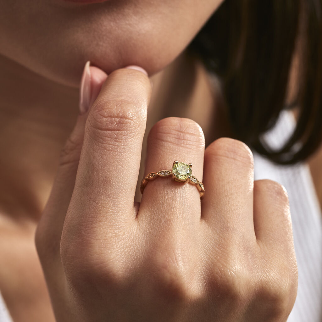 Bague Kurt Plaqué Or Jaune Oxyde De Zirconium - Bagues solitaires Femme | Histoire d’Or