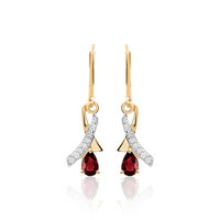 Boucles D'oreilles Pendantes Dyanah Plaque Or Jaune Oxyde De Zirconium