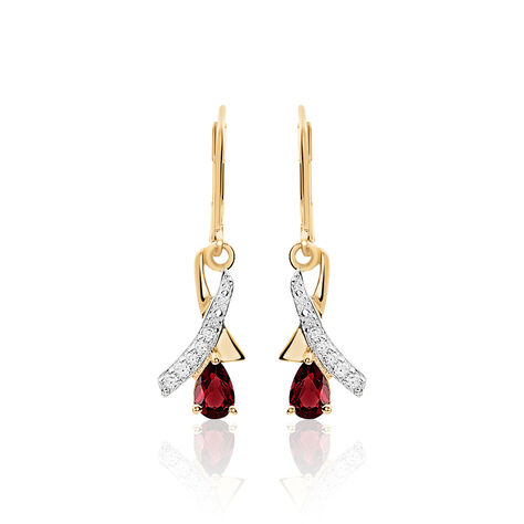 Boucles D'oreilles Pendantes Dyanah Plaque Or Jaune Oxyde De Zirconium - Boucles d'oreilles fantaisie Femme | Histoire d’Or