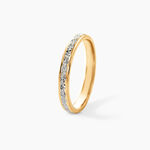 Alliance Grain De Folie Diamantee Ruban Plat Or Bicolore - Alliances Unisex | Histoire d&rsquo;Or