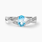 Bague Candice Or Blanc Topaze - Bagues solitaires Femme | Histoire d&rsquo;Or