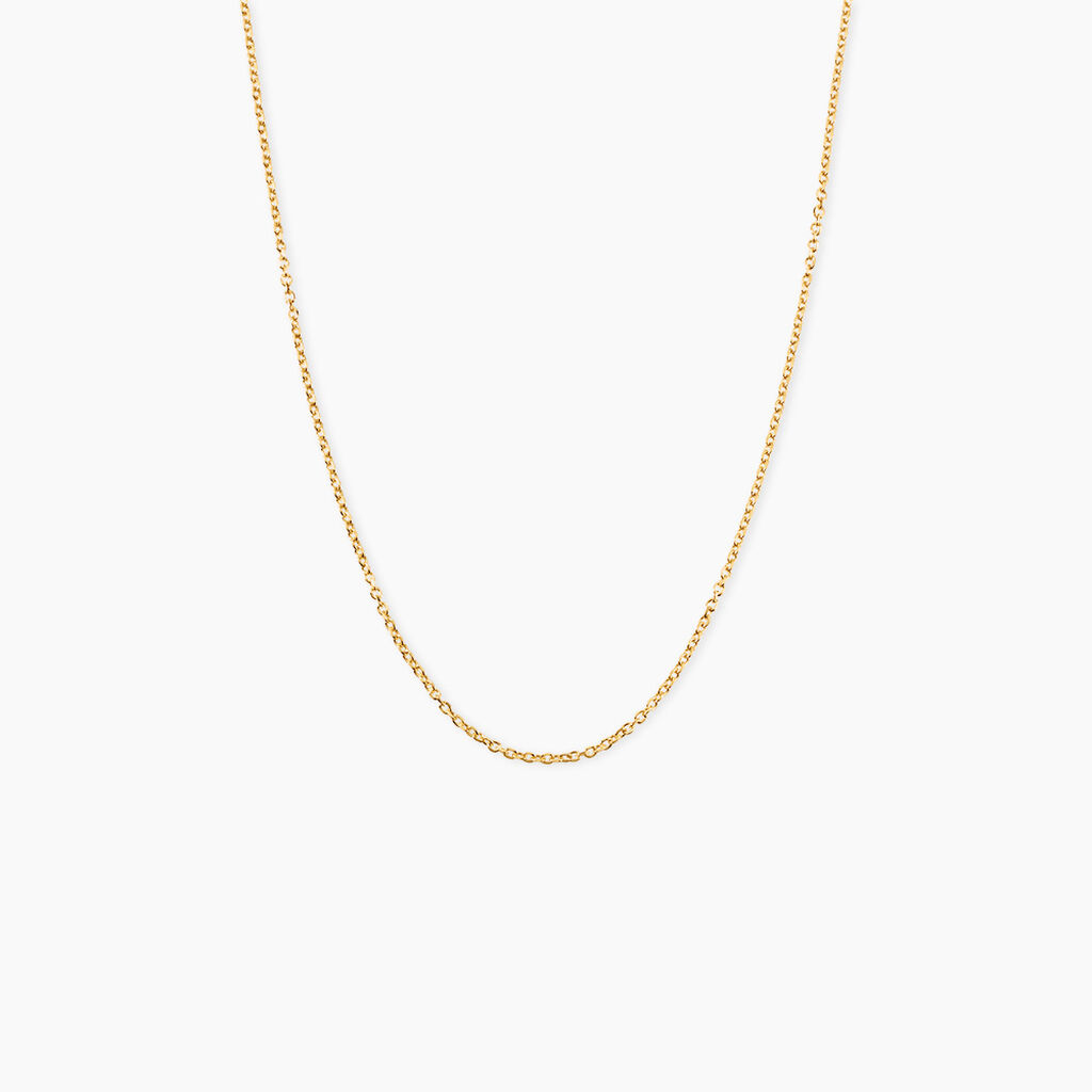 Chaine Igoa Maille Forcat Diamantee Argent Dor&eacute; A L'Or 750/1000 - Chaines Unisex | Histoire d&rsquo;Or