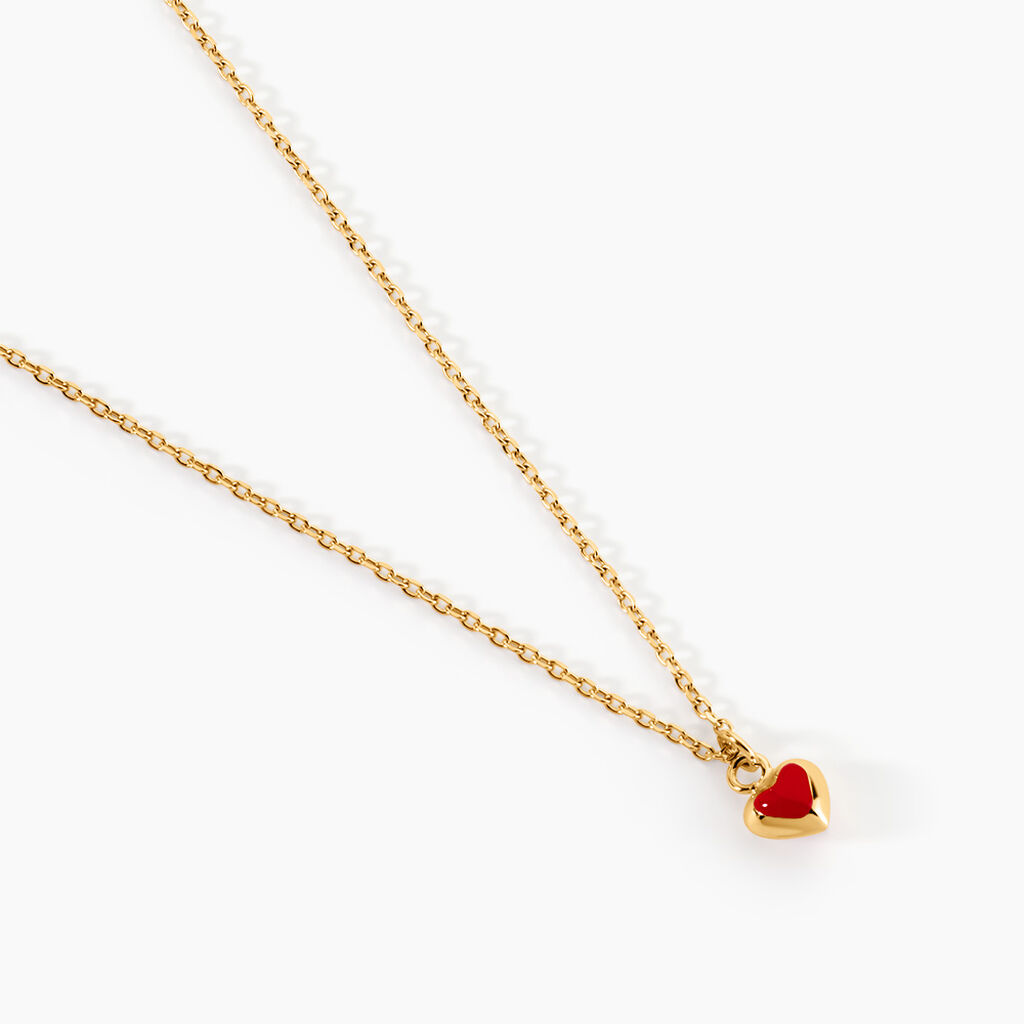 Collier Coralie Coeur Argent Dor&eacute; A L'Or 750/1000 - Colliers fantaisie Enfant | Histoire d&rsquo;Or