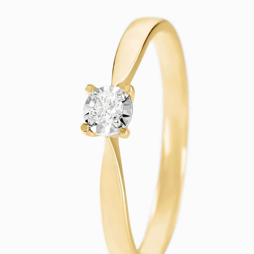 Bague Diamotion Or Jaune Diamant - Bagues solitaires Femme | Histoire d&rsquo;Or