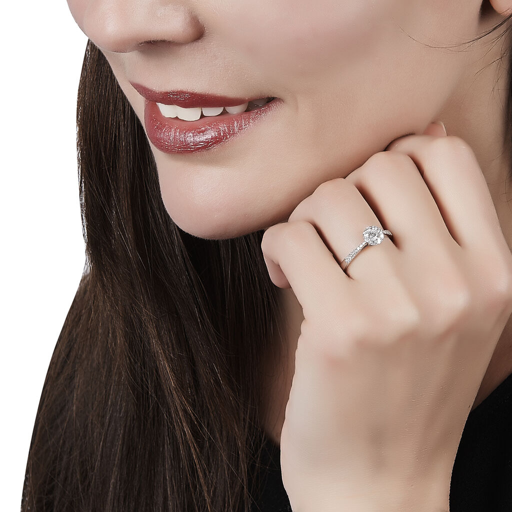 Bague Neptune Or Blanc Diamant - Bagues avec pierre Femme | Histoire d’Or