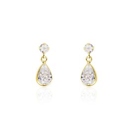 Boucles D'oreilles Pendantes Lika Or Jaune Oxyde De Zirconium - Boucles d'oreilles pendantes Femme | Histoire d’Or