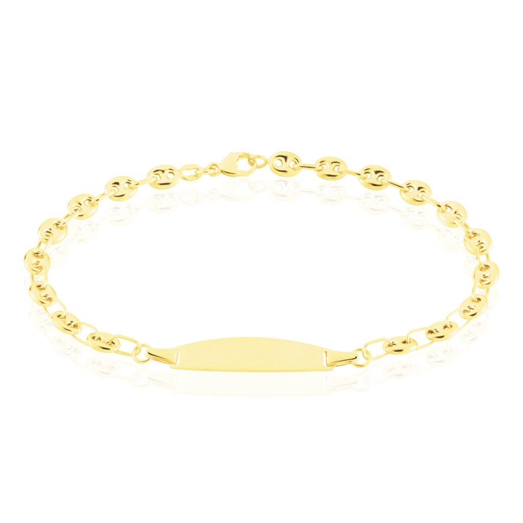 Bracelet Identit&eacute; Evin Maille Grain De Cafe Or Jaune - Bracelets Communion Enfant | Histoire d&rsquo;Or