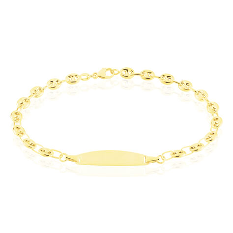 Bracelet Identit&eacute; Evin Maille Grain De Cafe Or Jaune - Bracelets Communion Enfant | Histoire d&rsquo;Or