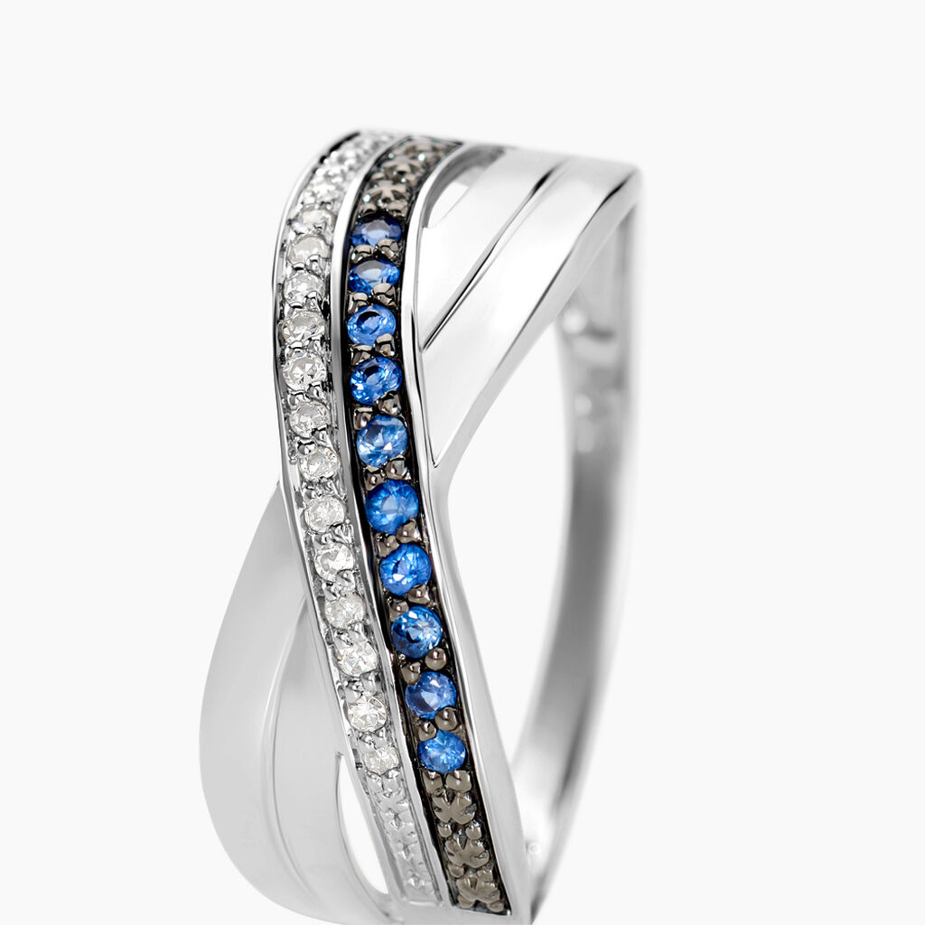 Bague Martika Or Blanc Saphir Diamant - Bagues avec pierre Femme | Histoire d’Or