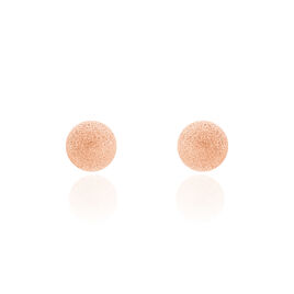 Boucles D'oreilles Puces Fidelia Boule Sablee Or Rose - Clous d'oreilles Femme | Histoire d’Or