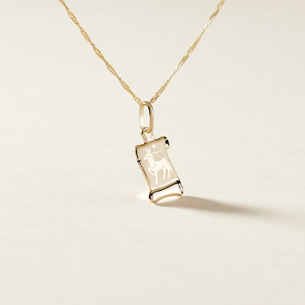 Pendentif Lamie Zodiaque Parchemin Or Jaune - Pendentifs Zodiaque Famille | Histoire d&rsquo;Or
