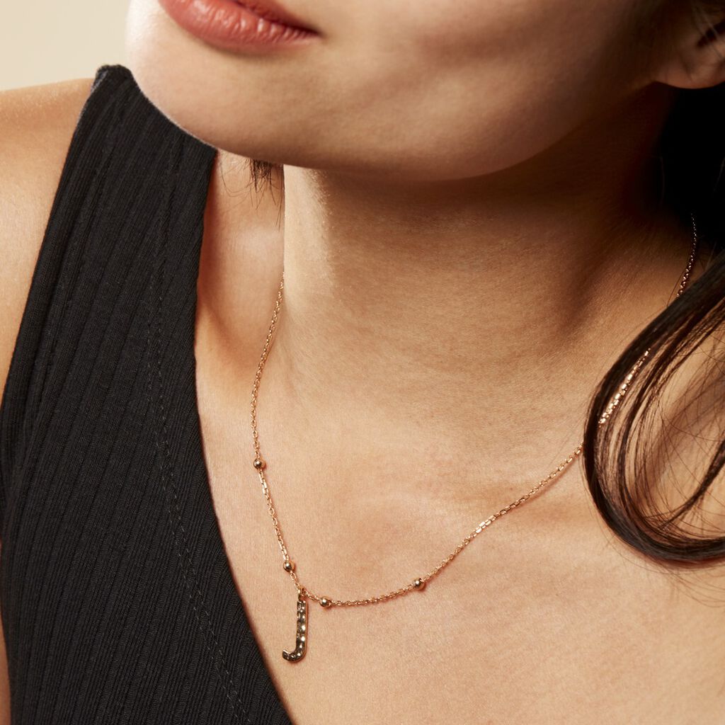 Collier Plaqué Or Jaune Lettra - Colliers fantaisie Femme | Histoire d’Or