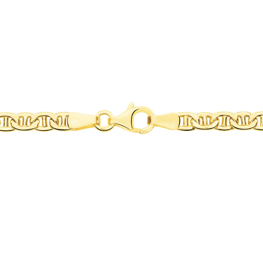 Collier Capucin Or Jaune Maille Marine Plate - Chaines Homme | Histoire d&rsquo;Or