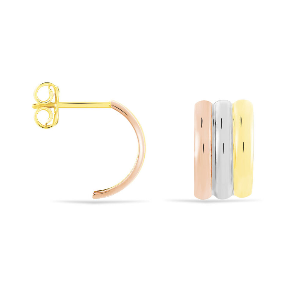 Créoles Igora Or Tricolore - Boucles d'oreilles créoles Femme | Histoire d’Or