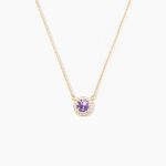 Collier Munira Or Jaune Am&eacute;thyste Oxyde De Zirconium - Colliers Femme | Histoire d&rsquo;Or