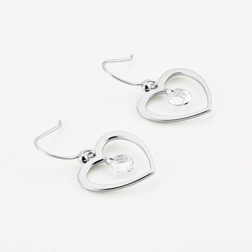 Boucles D'oreilles Pendantes Argent Blanc Armo Oxydes De Zirconium - Boucles d'oreilles fantaisie Femme | Histoire d&rsquo;Or