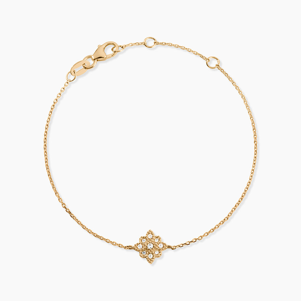 Bracelet Dainty Plaqu&eacute; Or Jaune Oxyde De Zirconium - Bracelets Femme | Histoire d&rsquo;Or