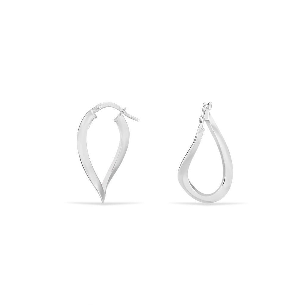 Créoles Argent Blanc Olivia - Boucles d'oreilles créoles Femme | Histoire d’Or