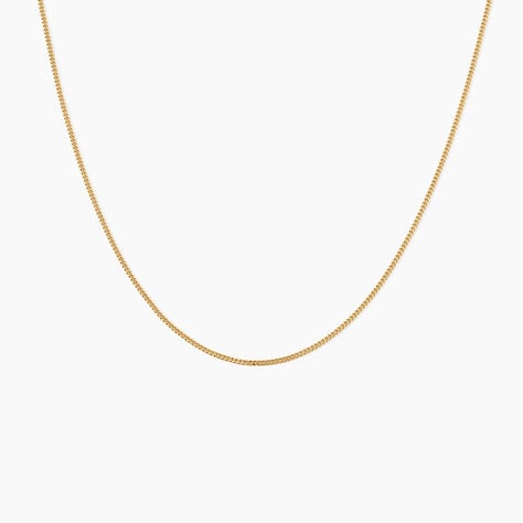 Chaine Iris Maille Gourmette Argent Dor&eacute; A L'Or 750/1000 - Chaines Unisex | Histoire d&rsquo;Or