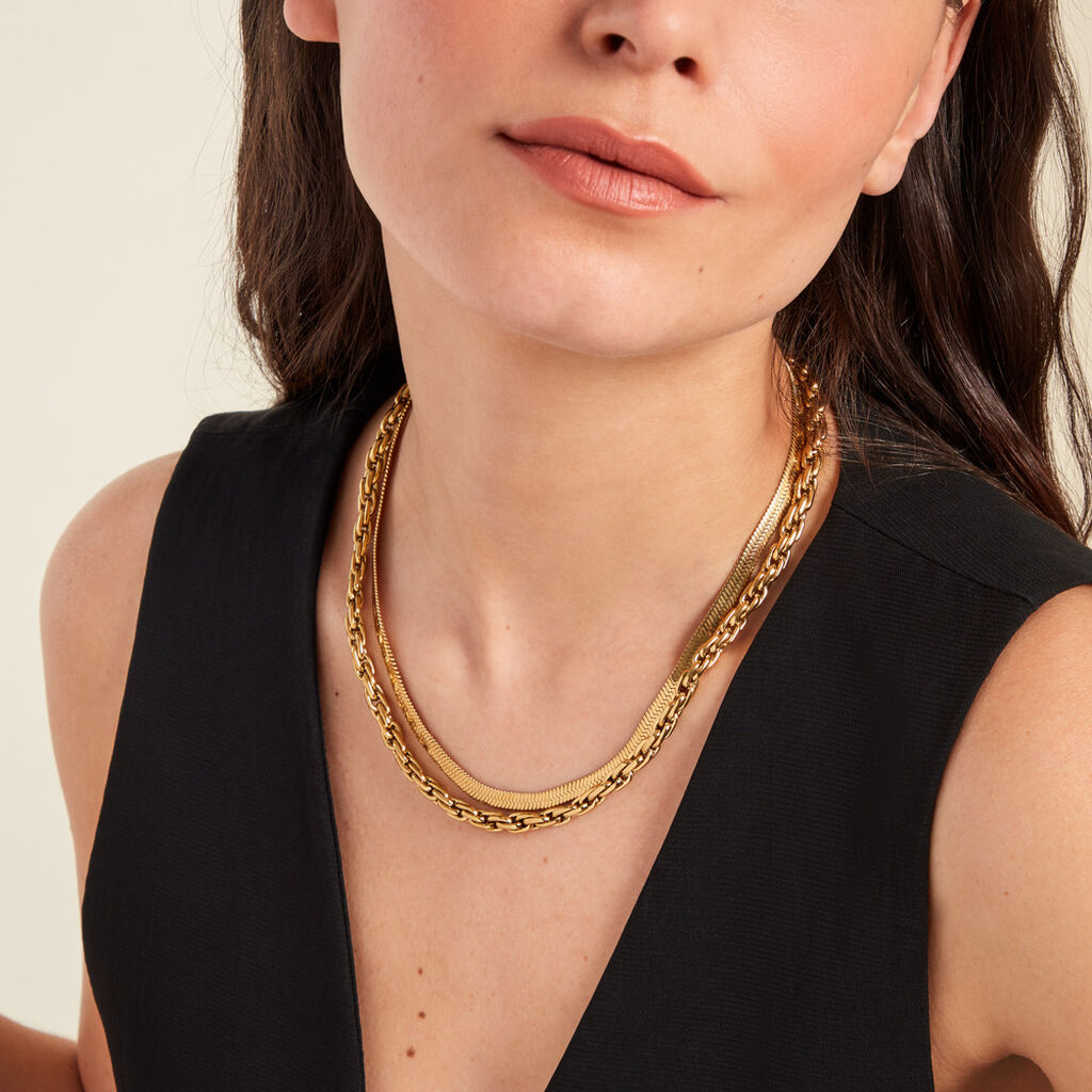 Collier Maddalena Acier Jaune - Colliers fantaisie Femme | Histoire d’Or