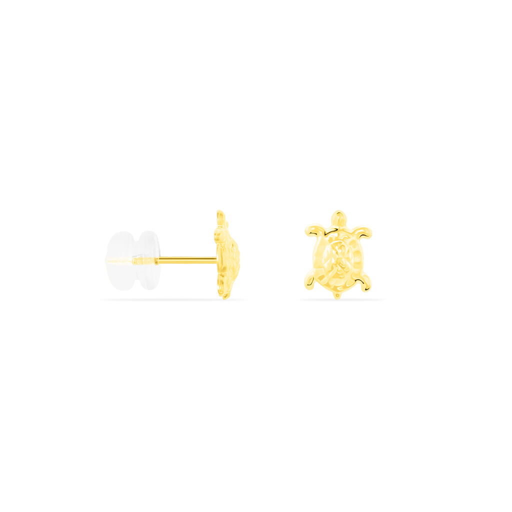 Boucles D'oreilles Puces Almahae Tortue Or Jaune - Clous d'oreilles Femme | Histoire d’Or