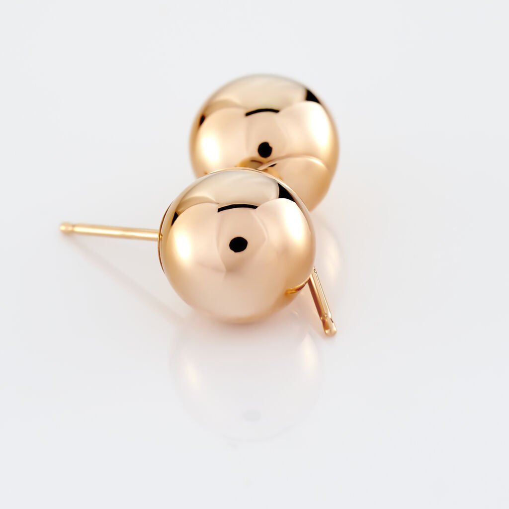 Boucles D'oreilles Puces Fidelia Boule Or Rose - Clous d'oreilles Femme | Histoire d&rsquo;Or