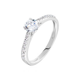 Bague Solitaire Laetitia Or Blanc Diamant Synthetique - Bagues solitaires Femme | Histoire d’Or
