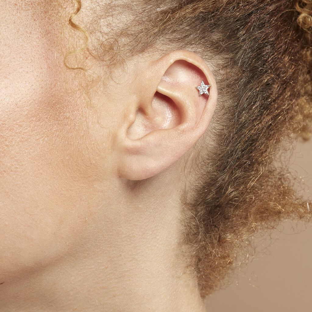 Piercing D'oreille Unitaire Argent Blanc Eren Oxyde De Zirconium - Bijoux Famille | Histoire d’Or