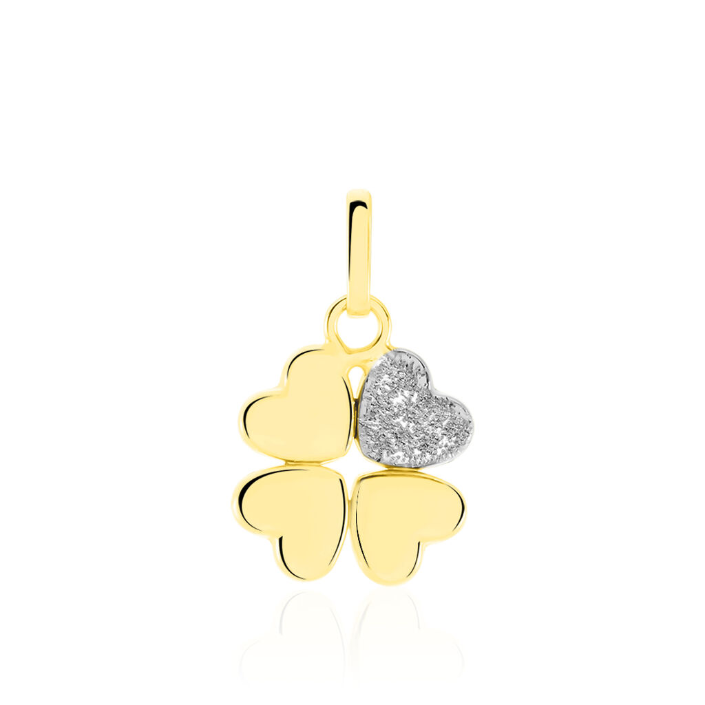 Pendentif Eudocie Coeur Trefle Or Jaune
