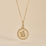 Pendentif Ange Rond Cisele Or Jaune - Pendentifs Bapt&ecirc;me Famille | Histoire d&rsquo;Or