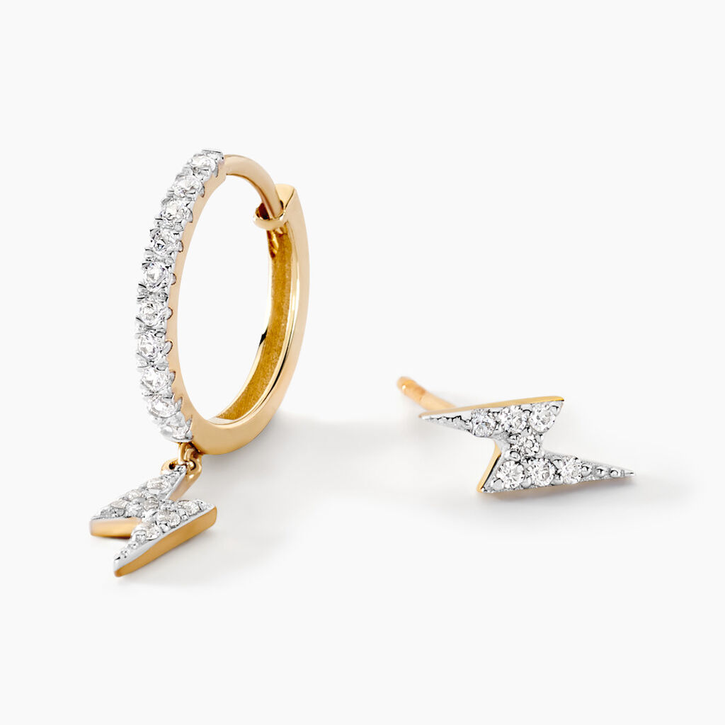 Bijoux D'oreilles Kirsteen Or Jaune Oxyde De Zirconium - Ear cuffs Femme | Histoire d&rsquo;Or