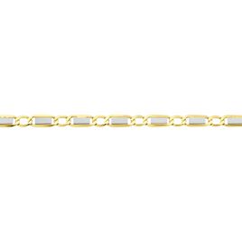 Collier Danae Maille Plaquette Alternée 1/1 Or Bicolore - Chaines Homme | Histoire d’Or