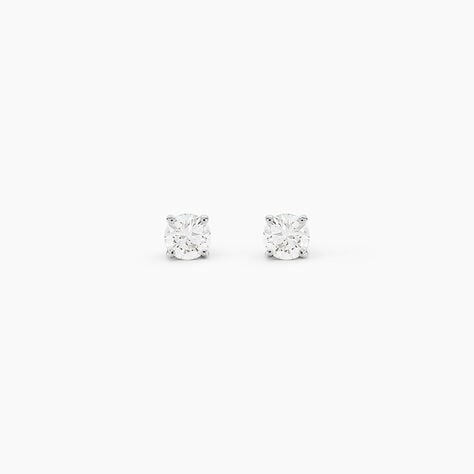 Boucles D'oreilles Puces Aphrodite Platine Blanc Diamant - Clous d'oreilles Homme | Histoire d&rsquo;Or