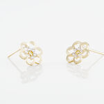 Boucles D'oreilles Puces Philine Fleur Or Jaune Oxyde De Zirconium - Clous d'oreilles Femme | Histoire d&rsquo;Or