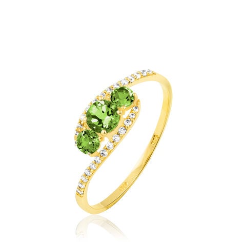 Bague Chloe Or Jaune P&eacute;ridot Et Diamant - Bagues solitaires Femme | Histoire d&rsquo;Or