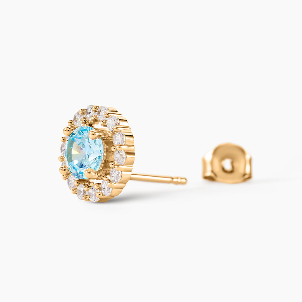 Boucles D'oreilles Puces Plaqu&eacute; Or Radbod Pierres Artificielles Oxydes - Boucles d'oreilles fantaisie Femme | Histoire d&rsquo;Or