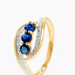 Bague Aurora Or Bicolore Saphir Et Diamant - Bagues avec pierre Femme | Histoire d&rsquo;Or