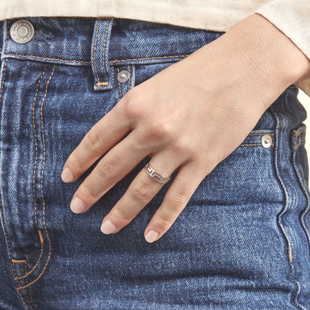 Bague motif grec outlet
