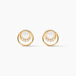 Boucles D'oreilles Puces Kamilka Or Jaune Nacre Et Oxydes - Clous d'oreilles Femme | Histoire d&rsquo;Or