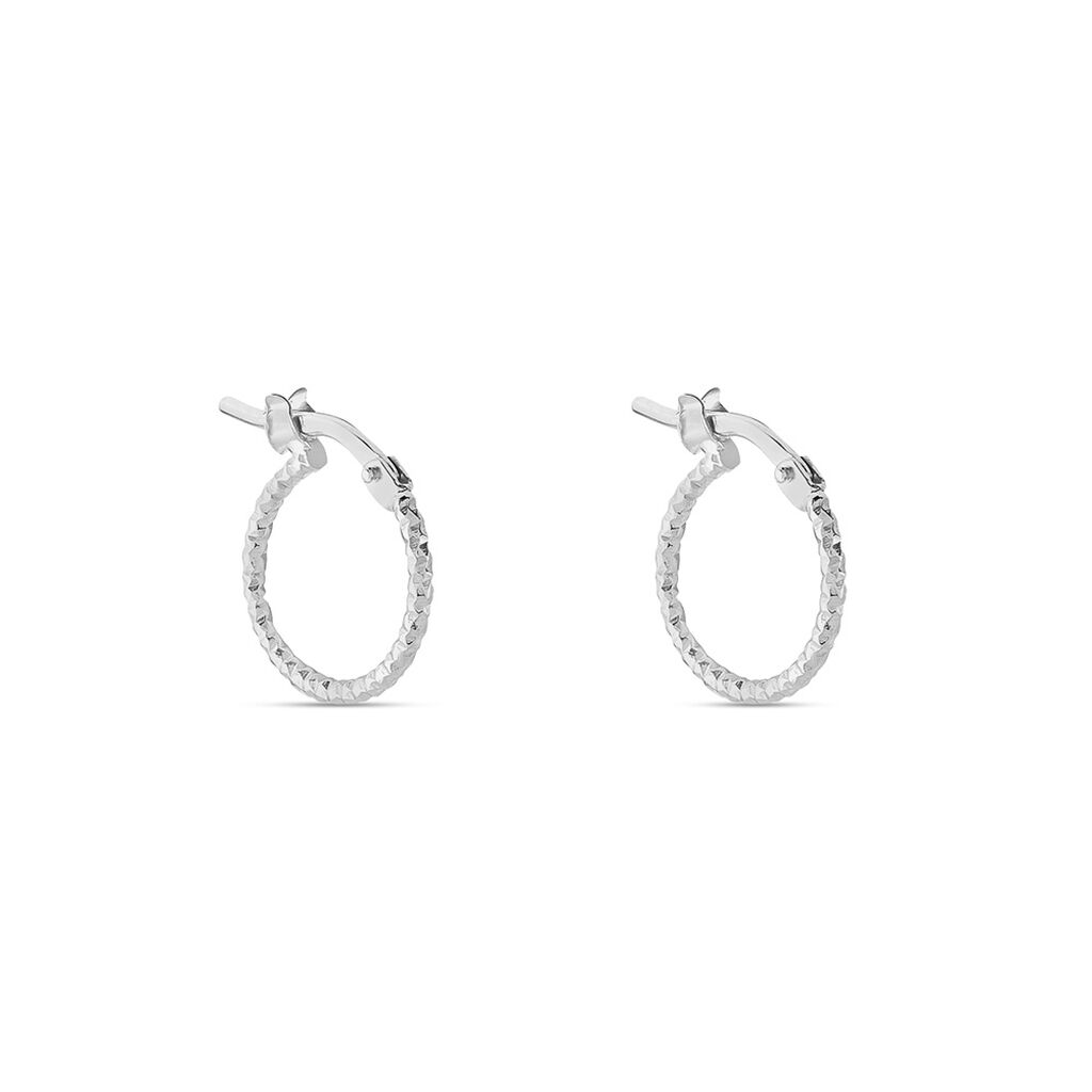 Créoles Valentine Argent Blanc - Boucles d'oreilles créoles Femme | Histoire d’Or