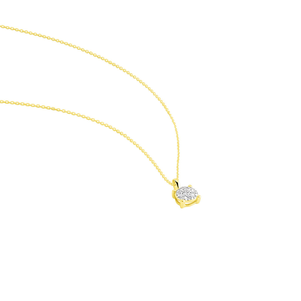 Collier Charlene Or Jaune Diamant Synthetique - Colliers Femme | Histoire d&rsquo;Or